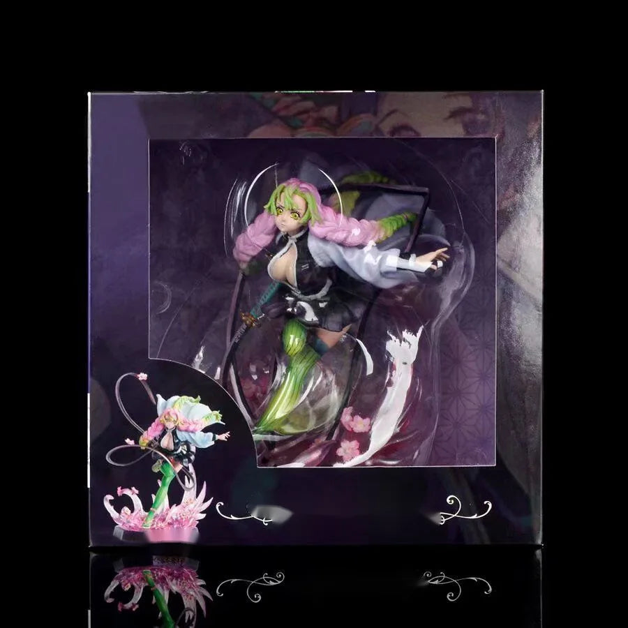 22cm Demon Slayer Kanroji Mitsuri Anime Girl Figure Model Gk Statue Boys Collection Desktop Decoration Ornament Toys Gifts