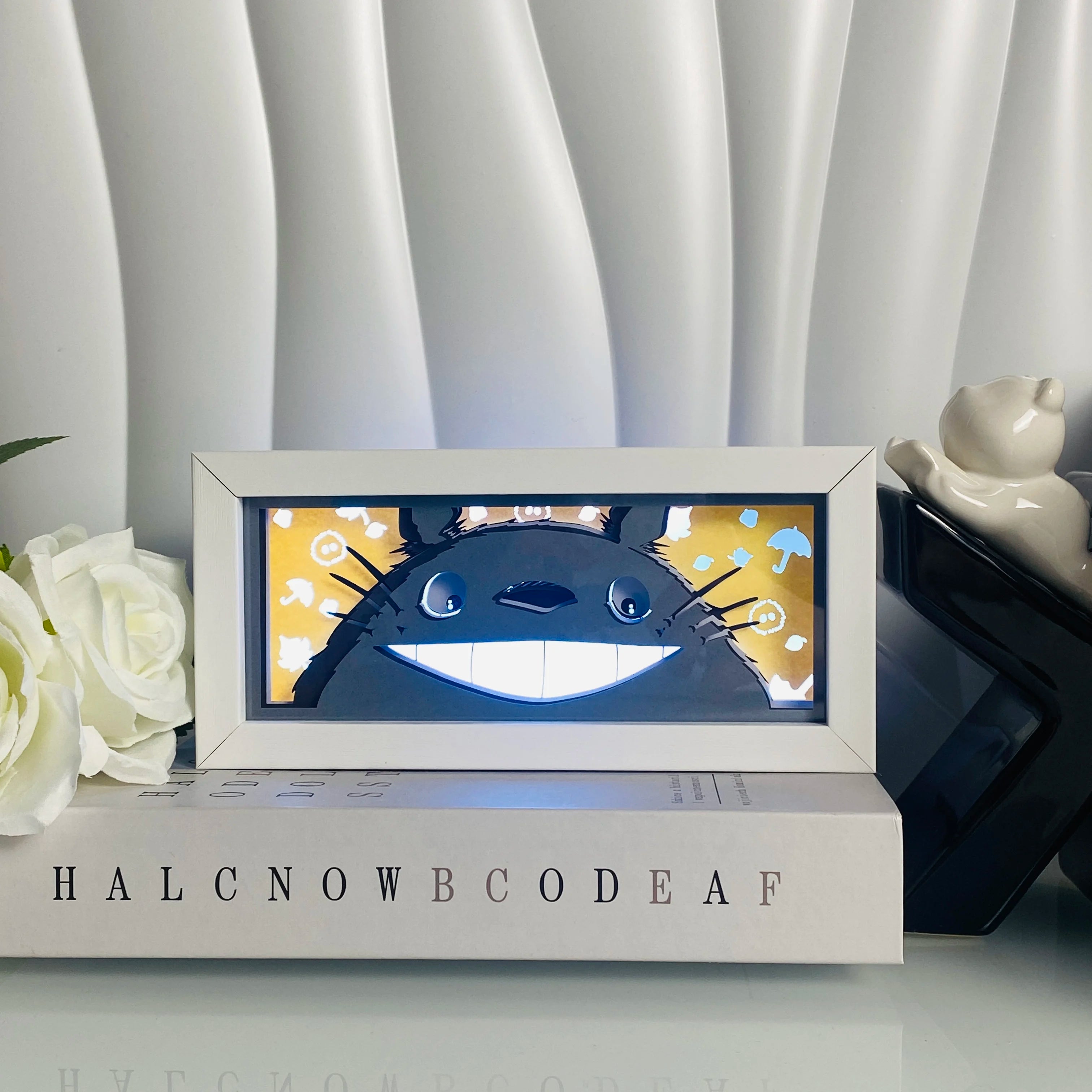 Anime Light Box Led Strip Lights Anime Eyes Shadow Box Picture Frame 3D Paper Carving Usb Table Lamp Mood Light Room Decor Gift