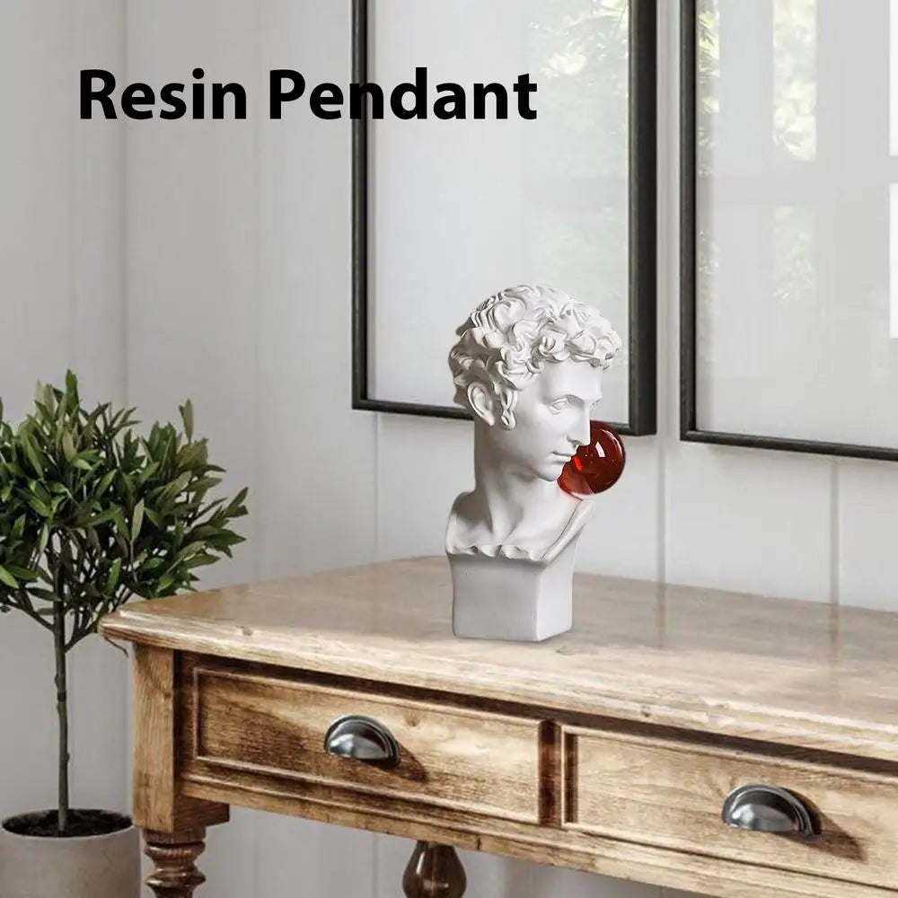 Unique Resin David Statue Creative Bubble Blowing David Sculpture Resin Gypsum Figurine Home Bookshelf Desktop Art Decoration