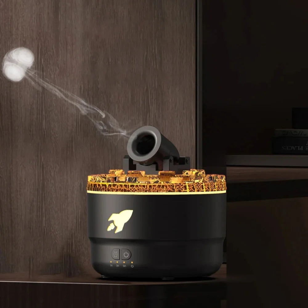 Volcanic Crack Light  Aromatherapy Humidifier Jellyfish Spray Air Humidifier 7 Colors Gradient Night Light Bedroom Diffuser