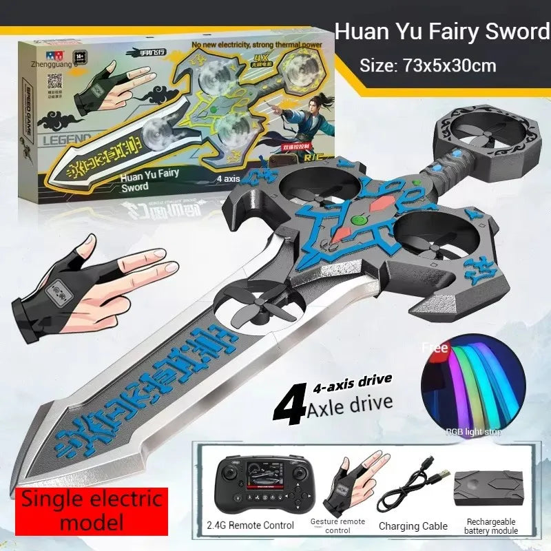 73cm RC Sword Toy with Gesture Sensing Remote Control Foam Flying Vehicle Cool Children's Play Tool Remote Control Flying Sword