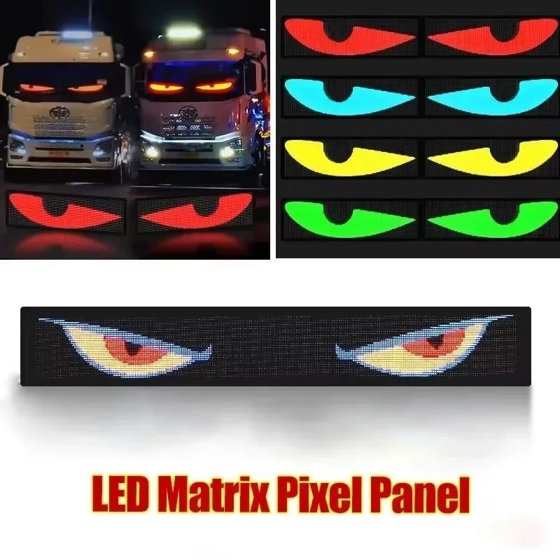 Car LED Matrix Pixel Panel DIY RGB Lighting Graffiti Scrolling Text Board Windshield Advertising Screen Bluetooth APP Control