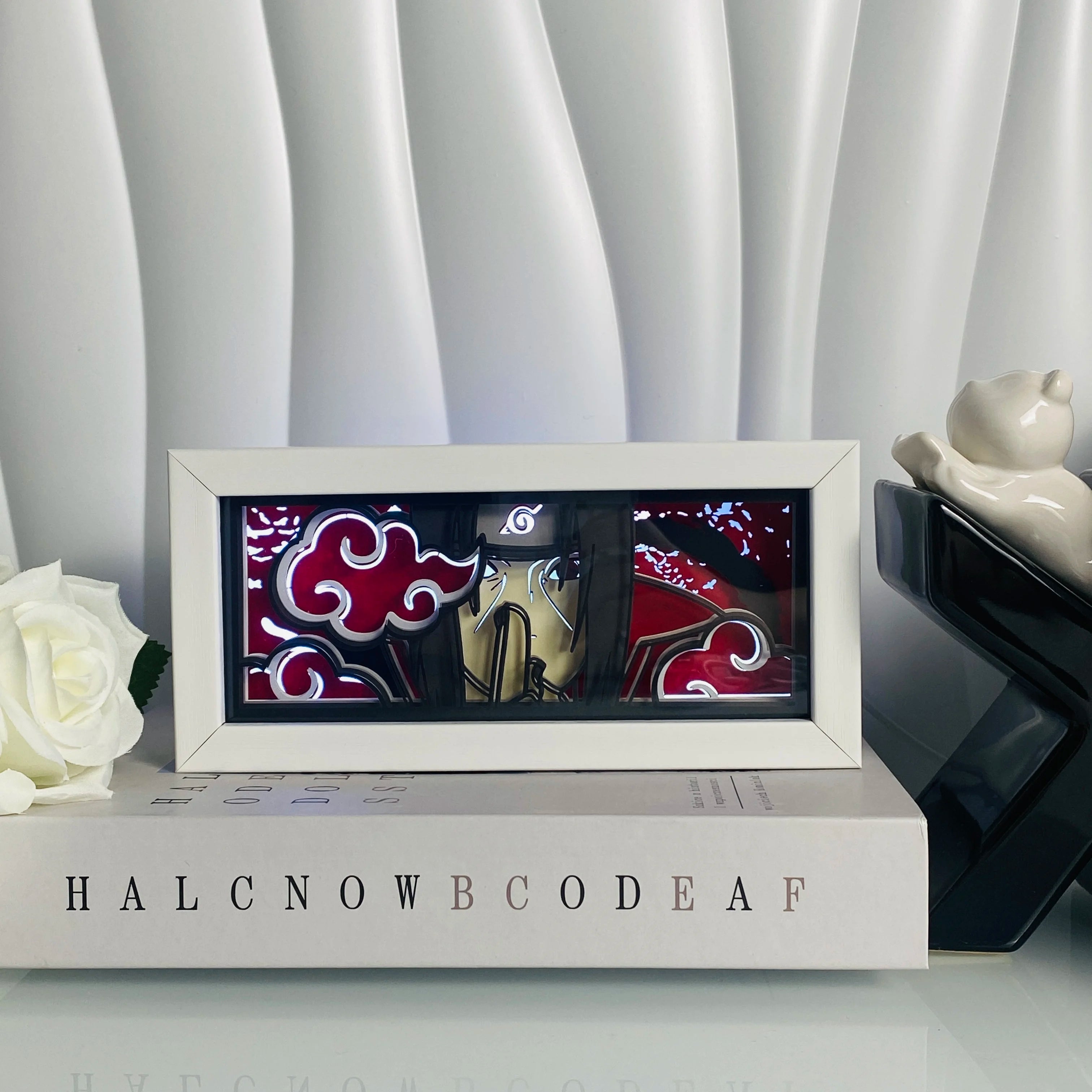 Anime Light Box Led Strip Lights Anime Eyes Shadow Box Picture Frame 3D Paper Carving Usb Table Lamp Mood Light Room Decor Gift