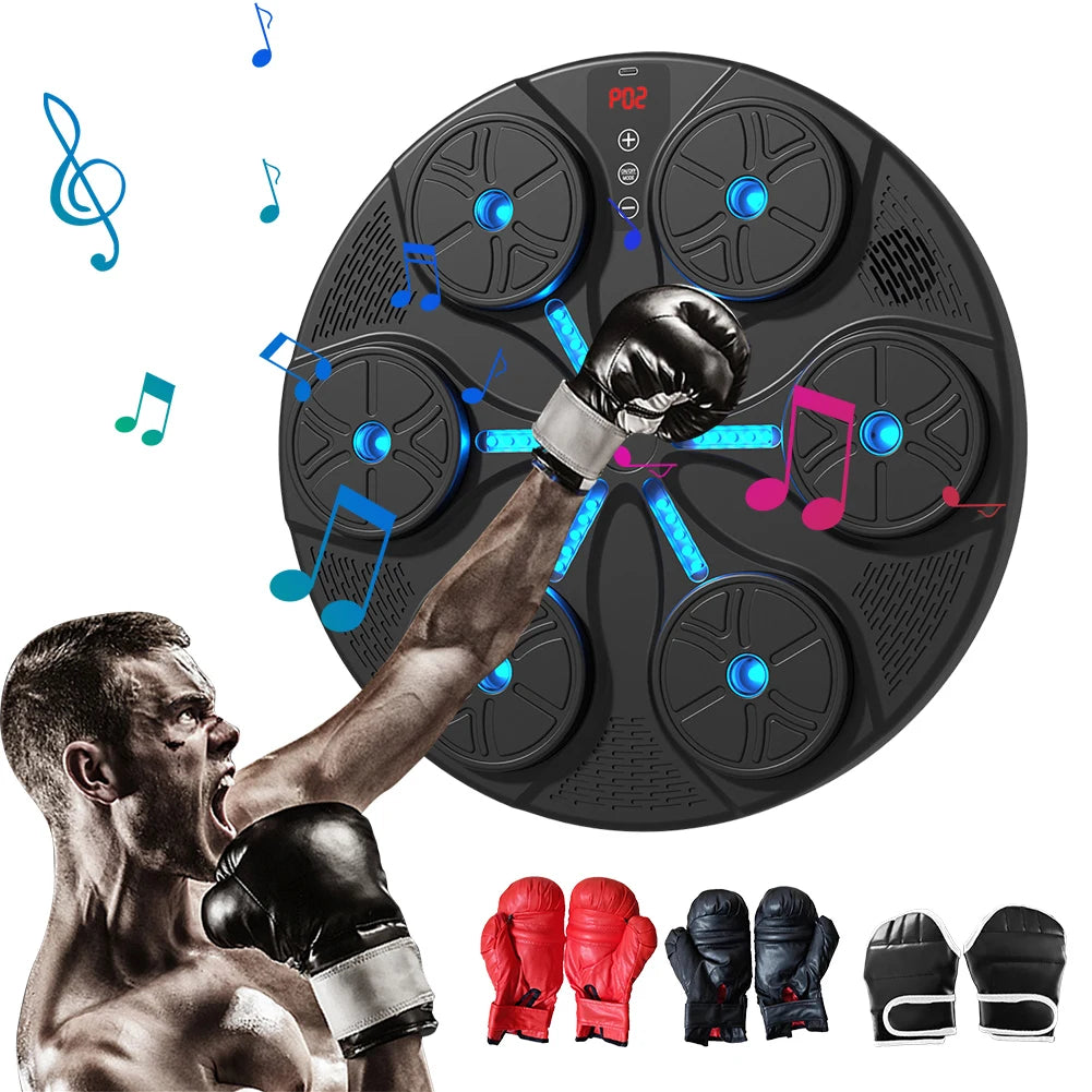 Music Boxing Machine Boxing Reaction Wall Target Type C USB Charging Boxing Training Punching Equipment with Gloves for Home Gym