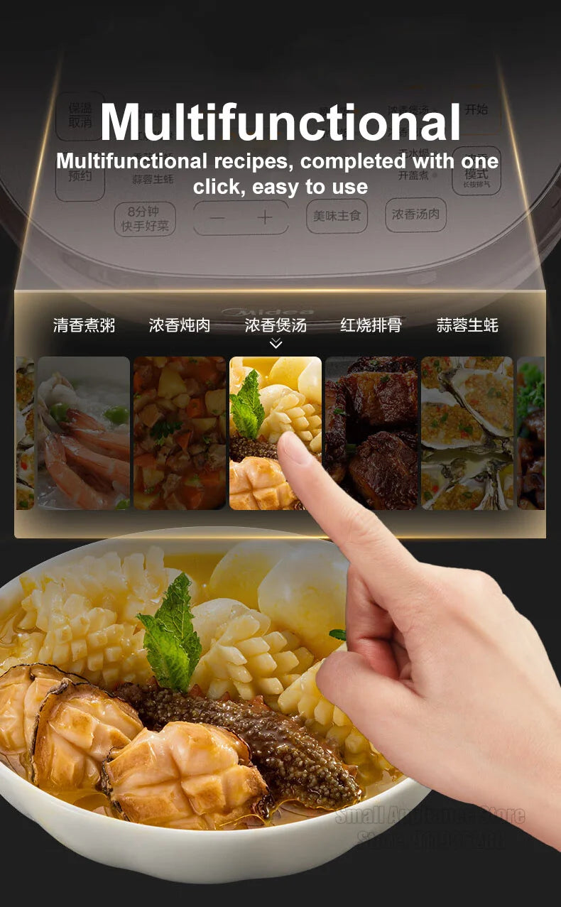 Midea Electric Pressure Cooker 5L Fast Cooking IH Rice Cooker Double Liner Multifunctional 220V Household Kitchen Appliances