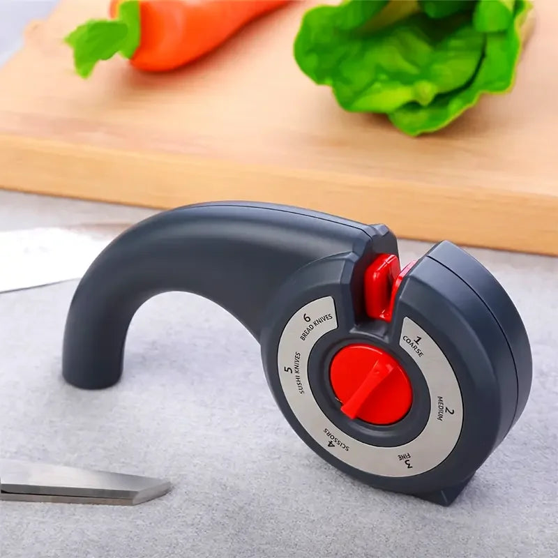 6-in-1 Multi-Function Manual Knife Sharpener Multi-Speed Adjustment Suitable for Kitchen Knives and Scissors Multi-Function Manu