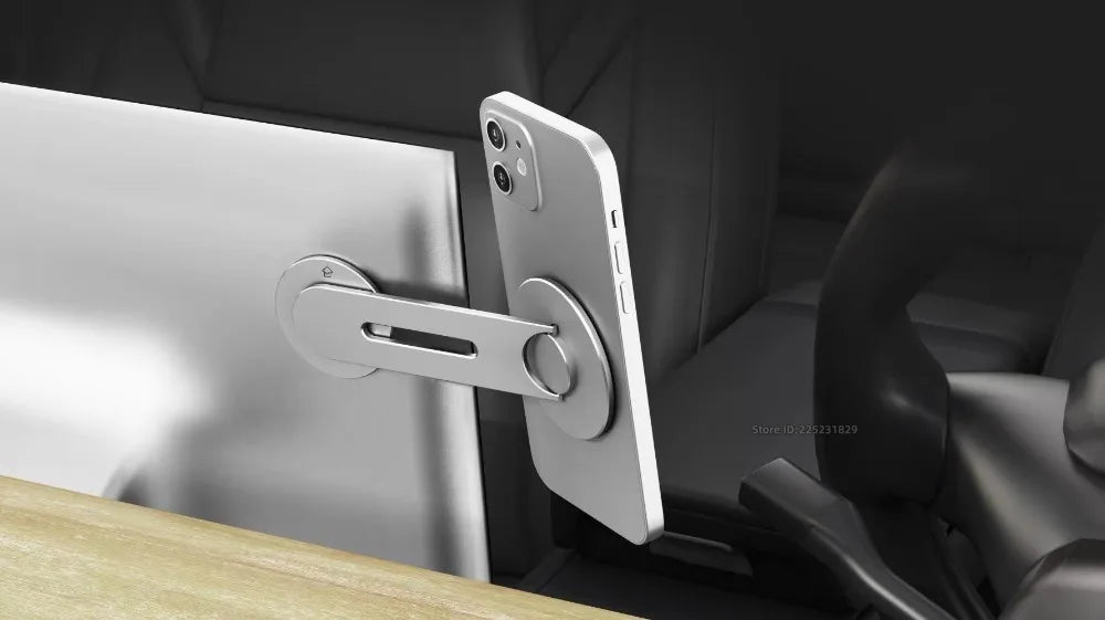 Universal Car Mobile Phone Holder Invisible Foldaway Car Magnetic New Laptop Side Mount Floating Screen Vehicle Hidden Bracket