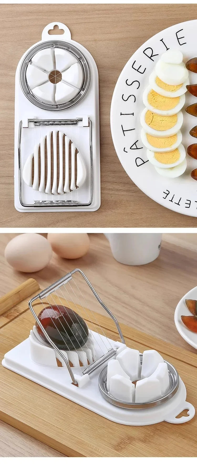 Multifunctional Egg Cutter Stainless Steel Egg Slicer Sectioner Cutter Mold Flower-Shape Luncheon Meat Cutter Kitchen Gadgets