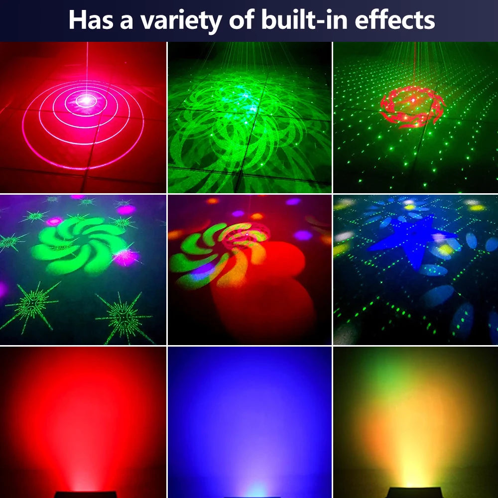 Disco Party Stage Night Light Sound Activated LED Stage Lights Strobe Pattern Light For Christmas Dancing Parties