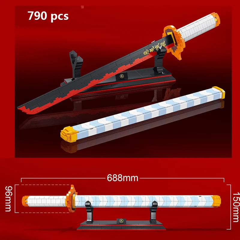 Demon Slayer OneMOC Piece Katana Luminous Sword Building Blocks Diy Model Educational Toy Assembly Weapon Toy Brick for Children