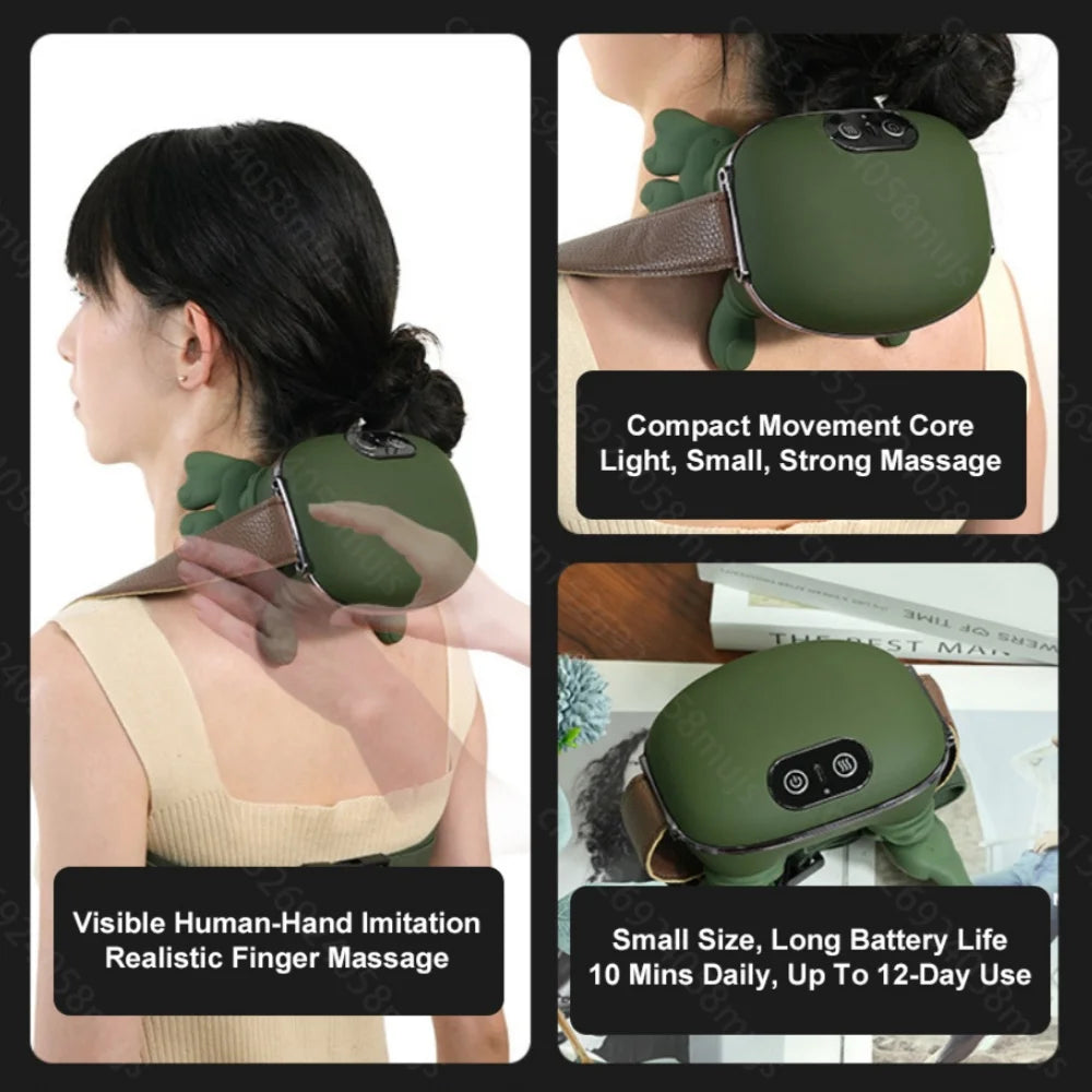 Bionic Neck Shoulder Massager Heated Back Massagers Electric Kneading Muscles Massage Pillow Neck Waist Leg Body ﻿3-Level Modes
