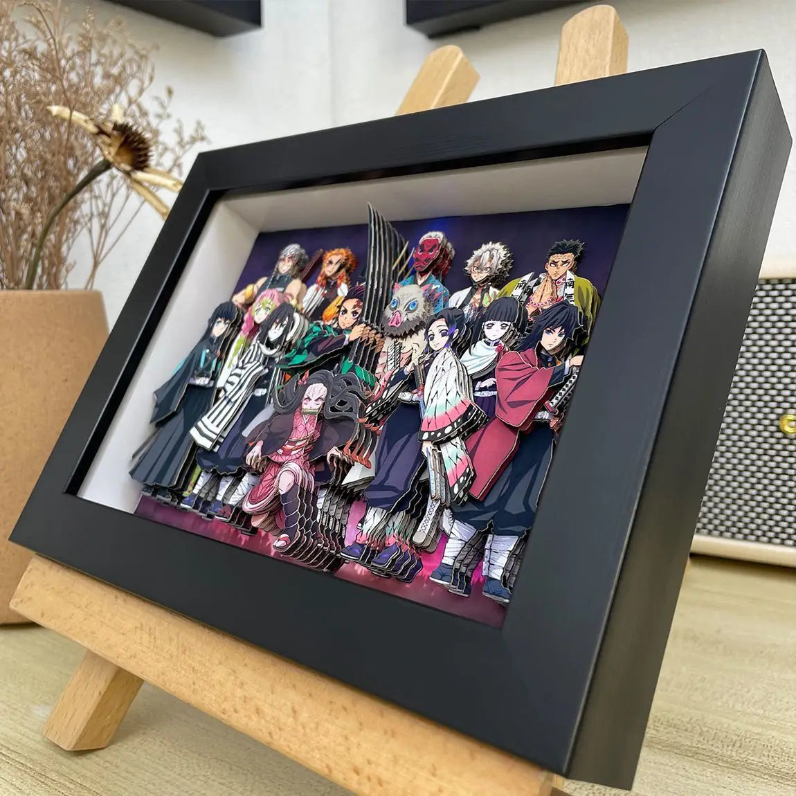 Demon Slayer Infinity Castle Nine Hashira HD 3D Paper Art Tanjiro - Handmade Character Desktop photo frame, Anime Gift for Fans