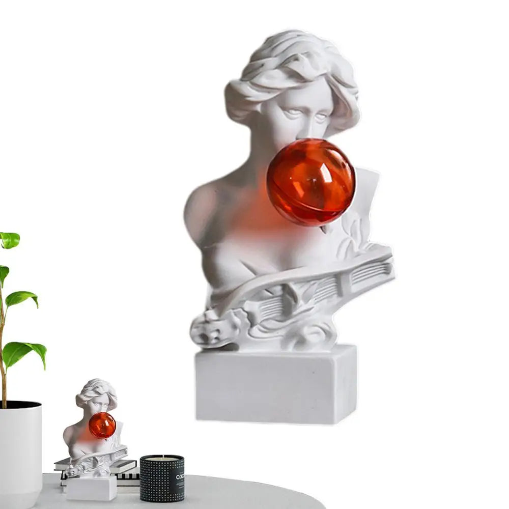Unique Resin David Statue Creative Bubble Blowing David Sculpture Resin Gypsum Figurine Home Bookshelf Desktop Art Decoration