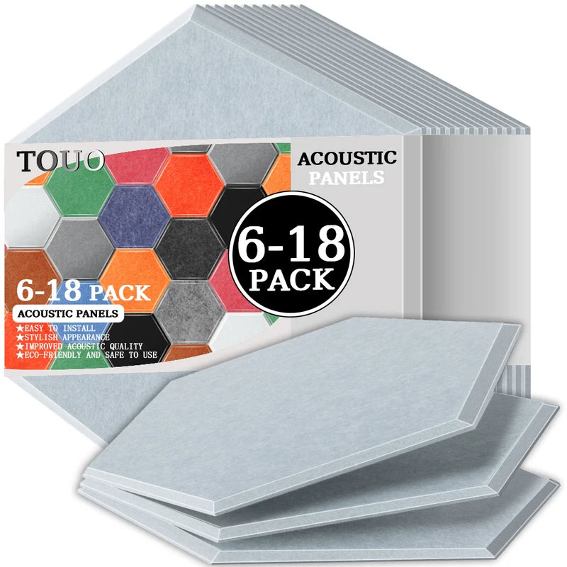 TOUO Sound Absorbing Panel 6 Pcs High-Density Material Home Accessories Noise Insulation For Walls Drum Room Acoustic Treatment