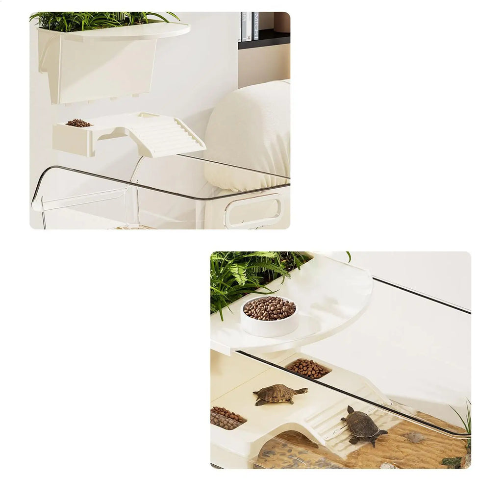Aquatic Turtle Tank Large Detachable Terrarium Multi-Function Area Tortoise Aquarium Tank For Tree Frog Salamanders Crayfish