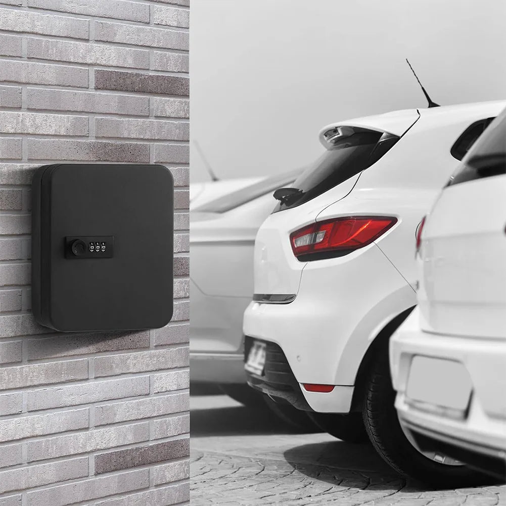 Combination Key Cabinet 20 Key Hooks Key Box Wall Mounted with Key/Code Lock Locking Key Organizer Key Cabinet Security Lock Box