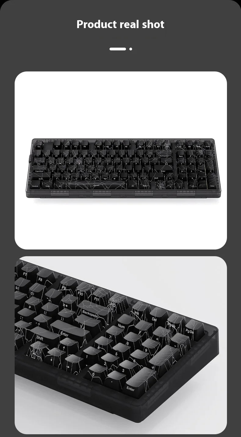 ZORNHER Zuohe ZH980 Spider Web Mechanical Keyboard 3mode RGB Wireless Gaming Keyboards Hot Swap Customise Pc Accessories Gifts