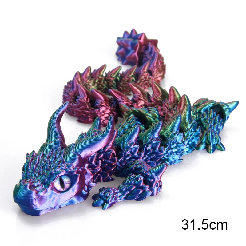 3D Printed Magic Dragon Movable Joint Fidget Toy Rotatable Articulated Office Desktop Ornament Adults Kid Toy Crafts Gift