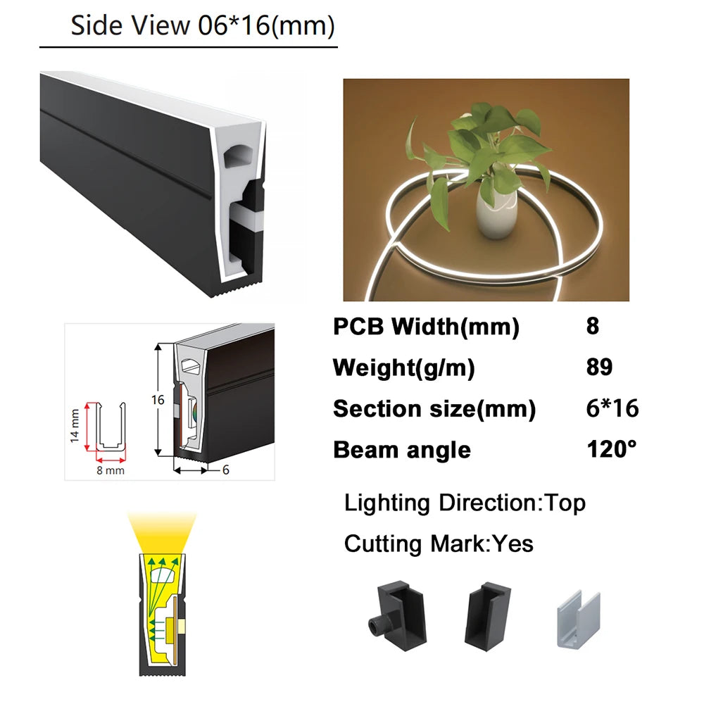 WS2811 WS2812B RGB LED Neon Strip Rope Light Tube Flex Black Silica Gel Soft Lamp For Room Outside Decoration Waterproof IP67