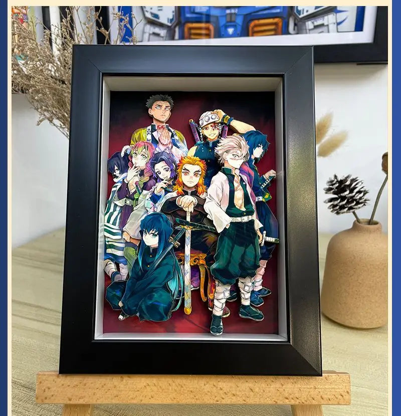 Demon Slayer Infinity Castle Nine Hashira HD 3D Paper Art Tanjiro - Handmade Character Desktop photo frame, Anime Gift for Fans