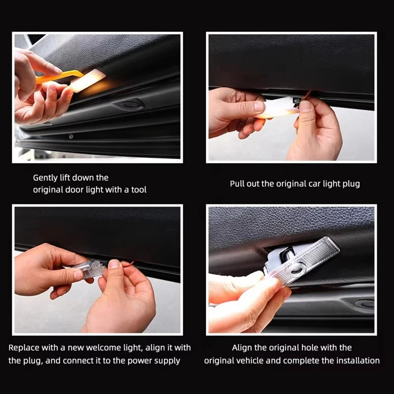 2Pcs Car Led Door Welcome Light Projector Ghost Shadow Lamp For Volvo S90 XC40 XC90 XC60 S60 V90 V60 2025 Polestar Accessories