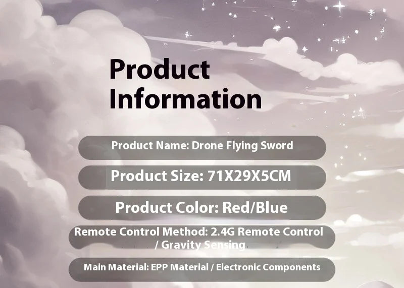 Hand-Gesture Controlled Flying Sword Toy Drone Sword Shaped Remote Control Rc Airplane For Kids Adults 360° Flip Durable Boy toy