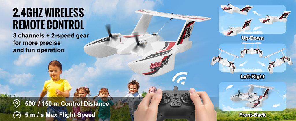 SucceBuy EPP Foam RC Plane 2.4G 3CH  Radio Control Aircraft Sea And Air RC Glider Water Land Flying Airplane Toys Gift For Boys