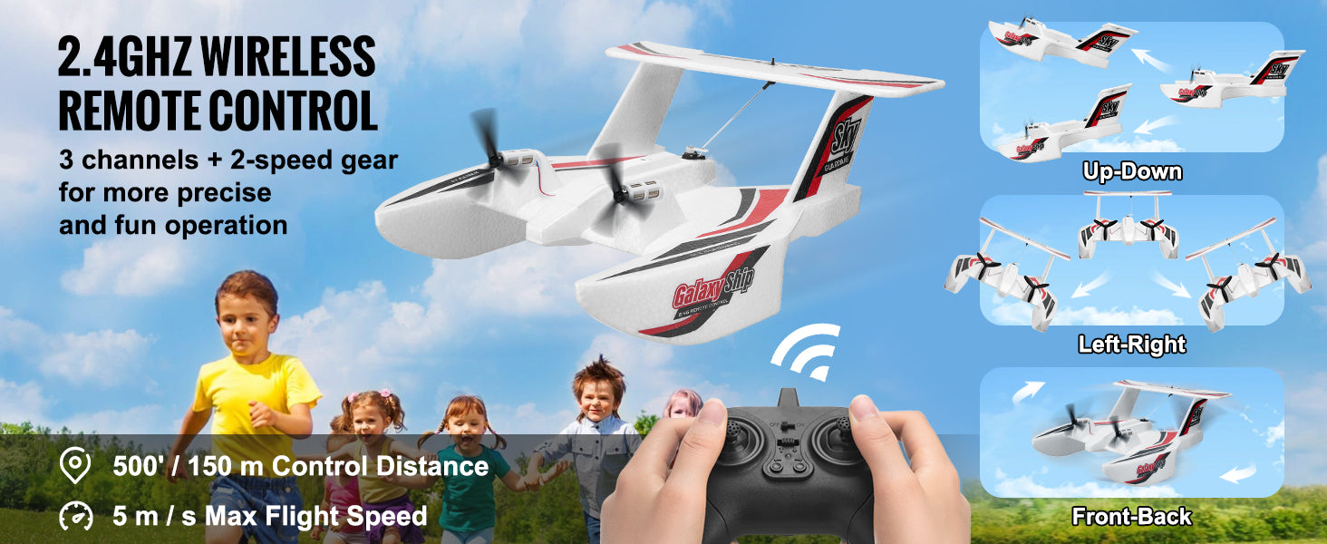 SucceBuy EPP Foam RC Plane 2.4G 3CH  Radio Control Aircraft Sea And Air RC Glider Water Land Flying Airplane Toys Gift For Boys