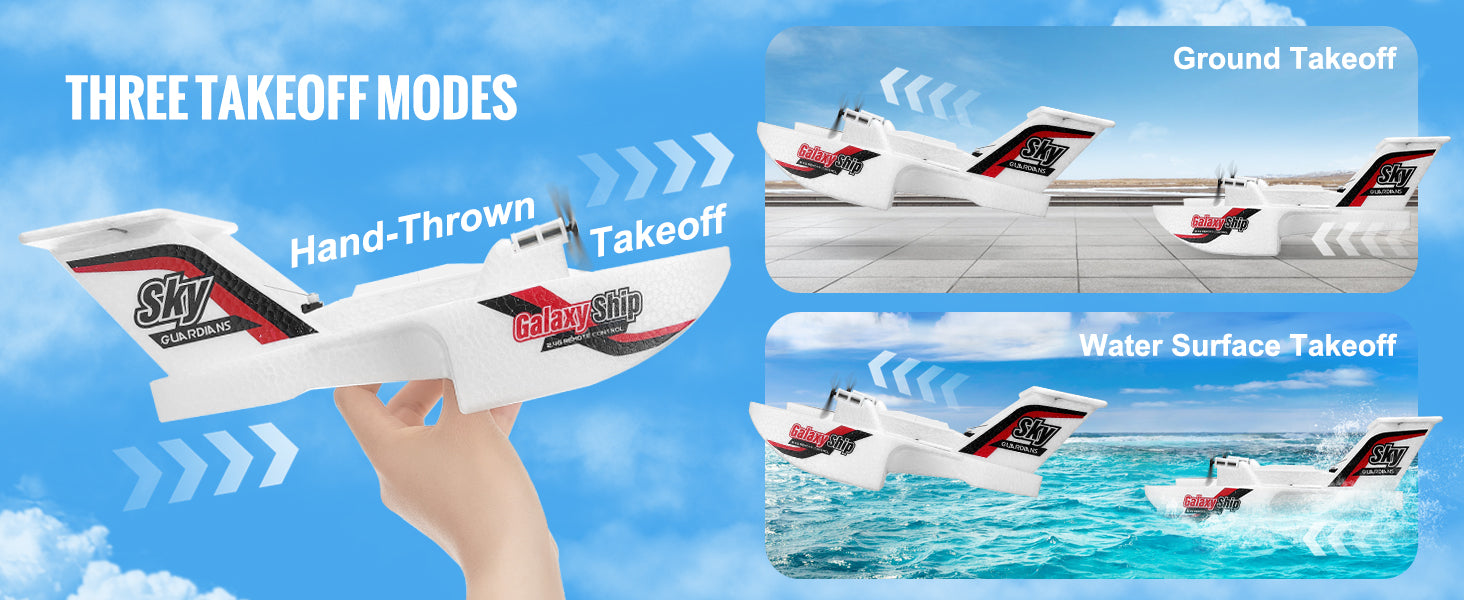 SucceBuy EPP Foam RC Plane 2.4G 3CH  Radio Control Aircraft Sea And Air RC Glider Water Land Flying Airplane Toys Gift For Boys