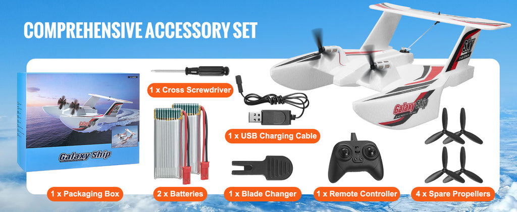 SucceBuy EPP Foam RC Plane 2.4G 3CH  Radio Control Aircraft Sea And Air RC Glider Water Land Flying Airplane Toys Gift For Boys